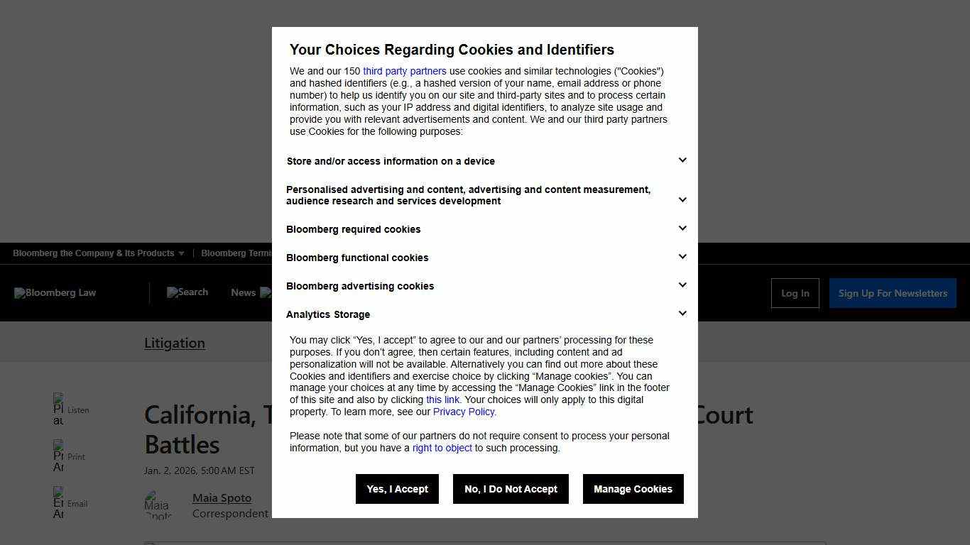 California, Trump Administration Ready for 2026 Court Battles